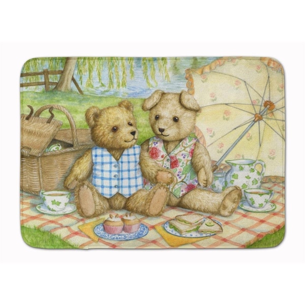 Carolines Treasures Summertime Teddy Bears Picnic Machine Washable Memory Foam Mat CDCO0308RUG - main